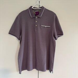 Simons Lavender Polo Shirt – White Trim, Liberty Fabric, Size L​​​​